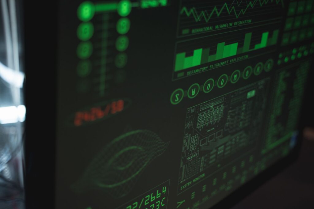 unused cybersecurity dashboard monitor messy