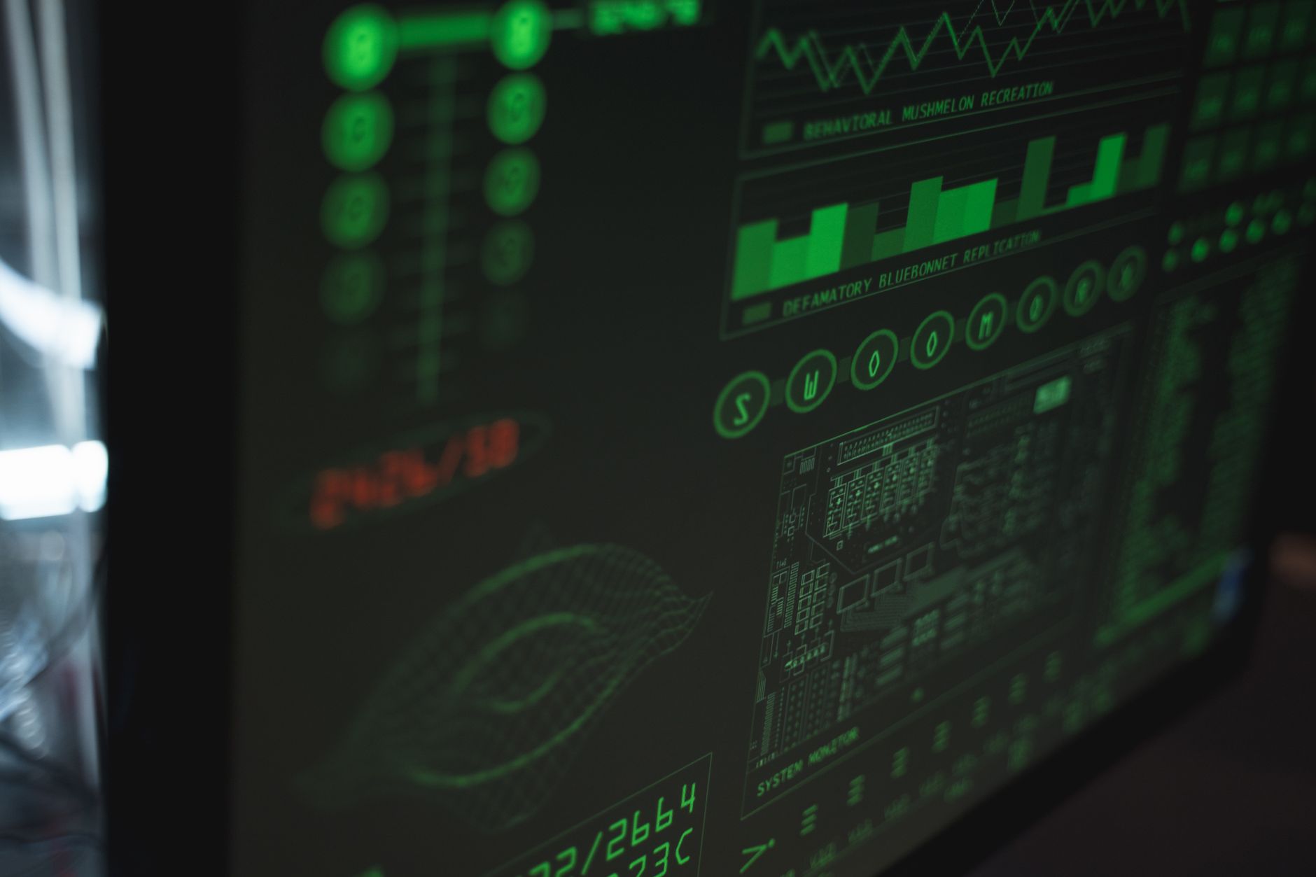 unused cybersecurity dashboard monitor messy